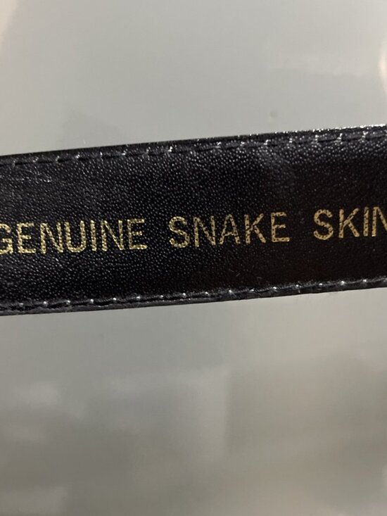 Morgan Taylor Vintage 80s Genuine Snakeskin Snake Belt Medium Green & Silver main image 10